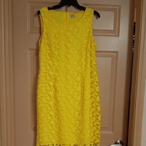 Daniel Cremieux Vibrant Yellow Textured Midi Dress